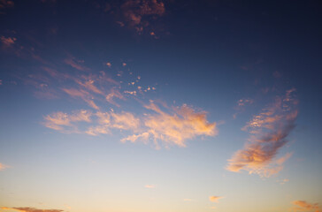 sky with clouds, sunset 