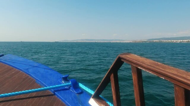 Scenes from a boat traveling from Thessaloniki city
