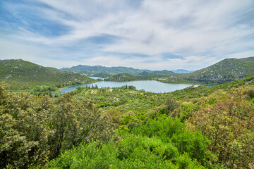 Obraz premium Bacinska lakes top view for dalmatian landscape in Croatia