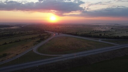 sunset over the city