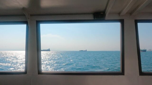 Scenes from a boat traveling from Thessaloniki city