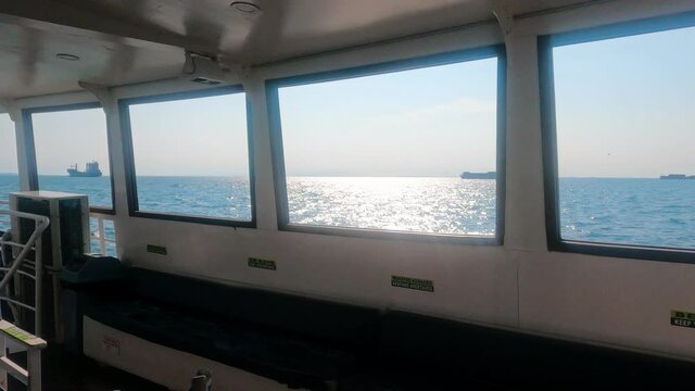 Scenes from a boat traveling from Thessaloniki city