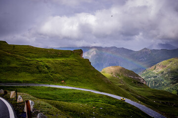 Rainbow over the Grossglockner High Alpine Road in Austria - travel photography