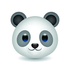 Vector illustration of the face of a panda cartoon. Panda head emoji isolated on white background. Panda Face Vector Flat Icon. © Turkan Jabbarli