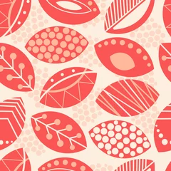 Wandcirkels plexiglas Decorative ethnic patterns on the leaves in pastel pink colors. Seamless pattern for modern fabrics, trendy textiles, pillows. Vector. © Sagittarius_13