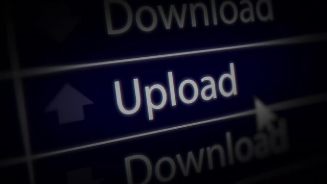 Animated Upload With Internet Connection on Monitor Screen. Seamless Loops