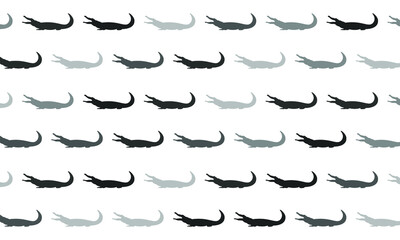 Black and White Crocodile Seamless Pattern Background