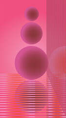 Abstract paint background with rectangles and spheres. Modern vector design