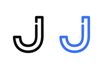 Outline Letter J Abstract Design