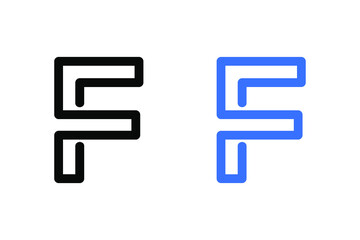 Outline Letter F Abstract Design