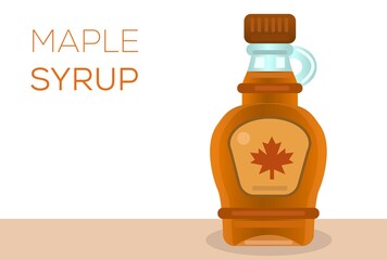 Maple Syrup Bottle Icon. Maple Syrup Bottle Ilustration. Bottle Filled Maple Syrup, Isolated Bottle