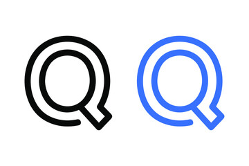 Outline Letter Q Abstract Design