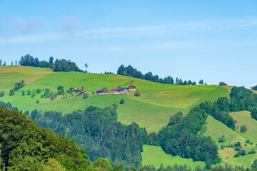 Obraz premium View on Swiss village near Lucerne, Switzerland.