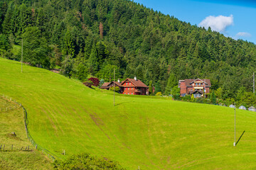 View on Swiss village near Lucerne, Switzerland.