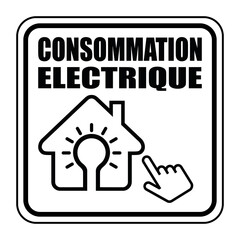 Logo consommation électrique. - obrazy, fototapety, plakaty