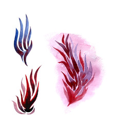 Watercolor clipart of leaves and twigs of tarragon. Handmade graphics.