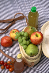 picnic at the park summer drinks grapes apples pears tomatoes cookies oatmeal grass 