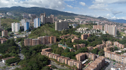 Fototapeta na wymiar Panoramica occidente city of medellin, aerial photography with drone