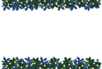 クリスマス　柊　上下枠