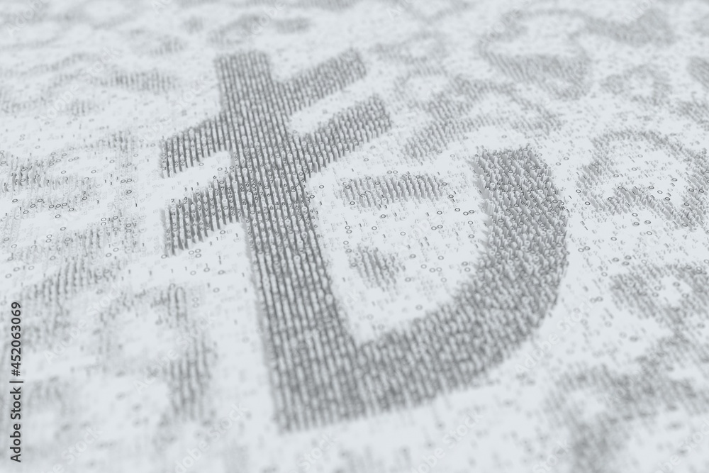 Poster turkish lira symbol consisting of many numbers. digital currency or crypto fintech related conceptua