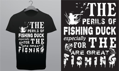 The Perils of Fishing Duck T-Shirts Royalty-Free T-Shirt Design Template