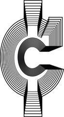 CENT Symbol Line Logo Icon Design