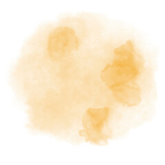 Watercolor hand painted Yellow abstract Background. Orange Spot for icon or any design