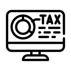 online tax report line icon vector. online tax report sign. isolated contour symbol black illustration