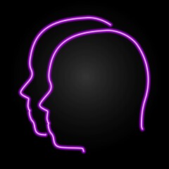 Obraz premium Gemini zodiac sign neon, modern glowing banner design, colorful trend of modern design on black background. Vector illustration.