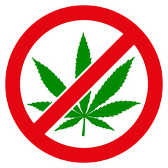 Forbid cannabis icon with flat style. Isolated vector forbid cannabis icon image on a white background.