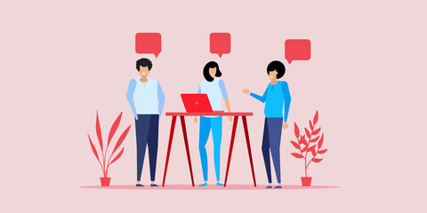 Flat design style illustrations of business, team work, graph, communication, presentation, commerce, Vector concepts for website banner, marketing material, business presentation, online advertising