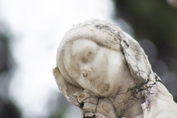 Sculpture of an angel in the cemetery