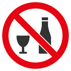 Forbid alcohol icon with flat style. Isolated vector forbid alcohol icon image on a white background. - obrazy, fototapety, plakaty