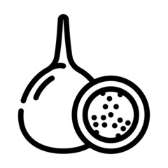 granadilla fruit line icon vector. granadilla fruit sign. isolated contour symbol black illustration