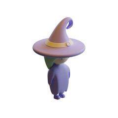 Halloween Witch 3D Rendering Illustration Element