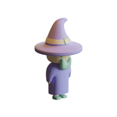 Halloween Wizard 3D Rendering Illustration Element