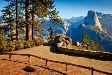 View of the Half Dome at Glacier Point in Yosemite National Park, California, USA