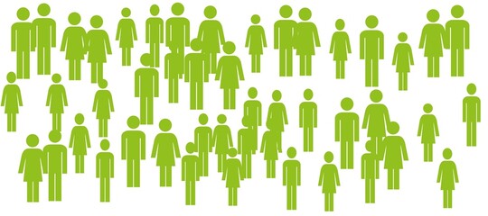people, men and women pictogram isolated on a white background, find your destiny, crowd, human figures
