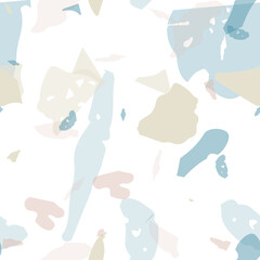 Terrazzo seamless pattern. Blue classic flooring
