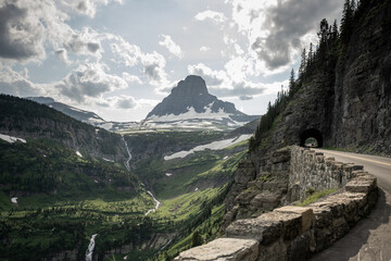 Tunnel on Going to the Sun Road with Logan Pass in the Background