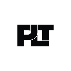 PLT letter monogram logo design vector