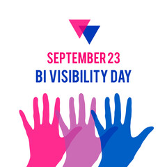 Bisexuality Day or Bi Visibility Day typography poster. LGBT community event celebrate on September 23. Vector template for banners, signs, logo design, card