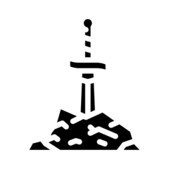 sword fairy tale glyph icon vector. sword fairy tale sign. isolated contour symbol black illustration