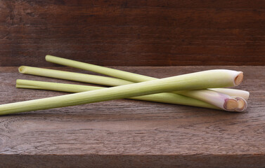 Fresh lemon grass on white background. Cymbopogon citratus.