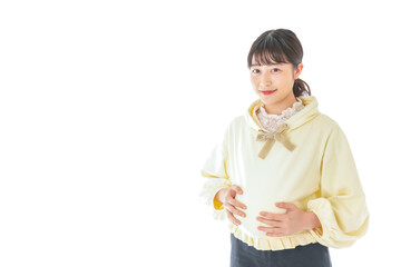 私服姿の若い妊婦の女性