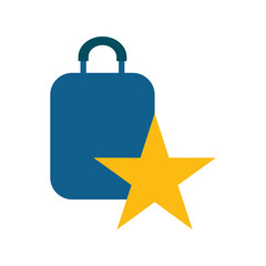 Illustration Vector Graphic of Suitcase Star Logo. Perfect to use for Technology Company