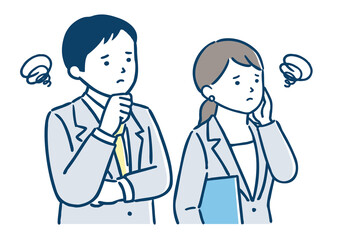 困っている男女／ビジネスパーソン