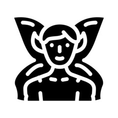 fairy fantasy character glyph icon vector. fairy fantasy character sign. isolated contour symbol black illustration