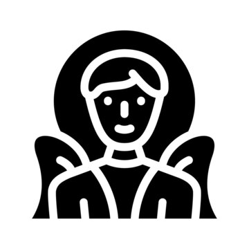 angel fantasy character glyph icon vector. angel fantasy character sign. isolated contour symbol black illustration