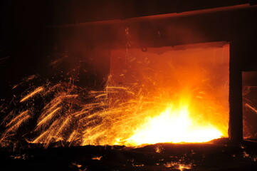 Smelting industry sparks in steel mills